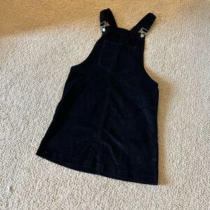 black corduroy overall dress